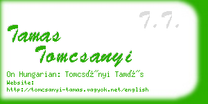 tamas tomcsanyi business card